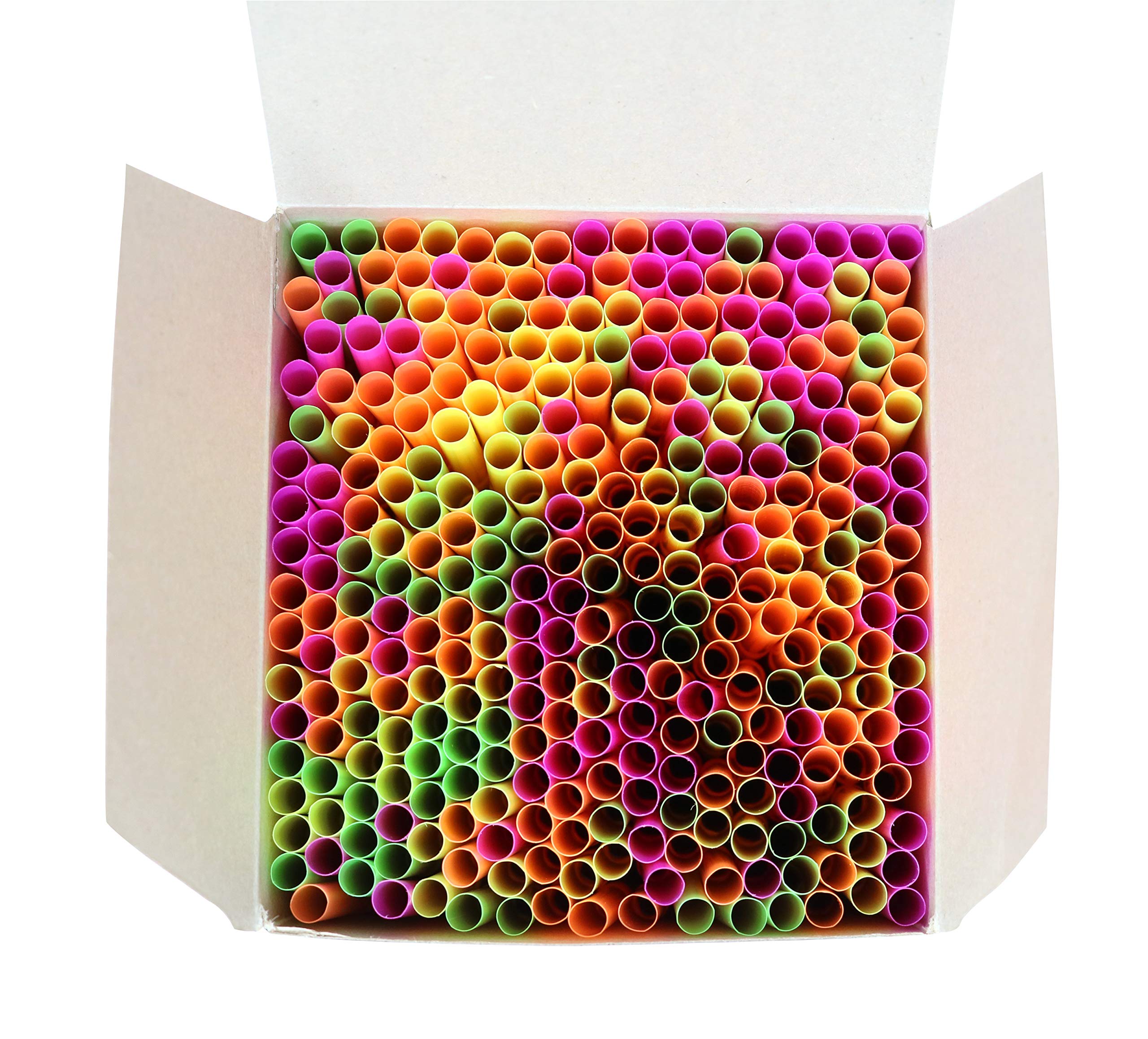 Flexible Neon Straws - BPA Free Plastic Straws - Colorful, Extra Long, Jumbo, 10'-12.75', 300 Pack - Image 4